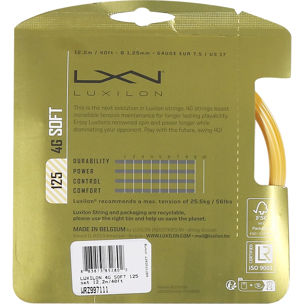 Cordage Luxilon 4G Soft (12.20 Mètres)