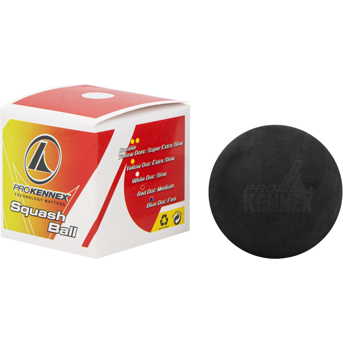 BALLES DE SQUASH PRO KENNEX (SIMPLE POINT BLANC - X1)
