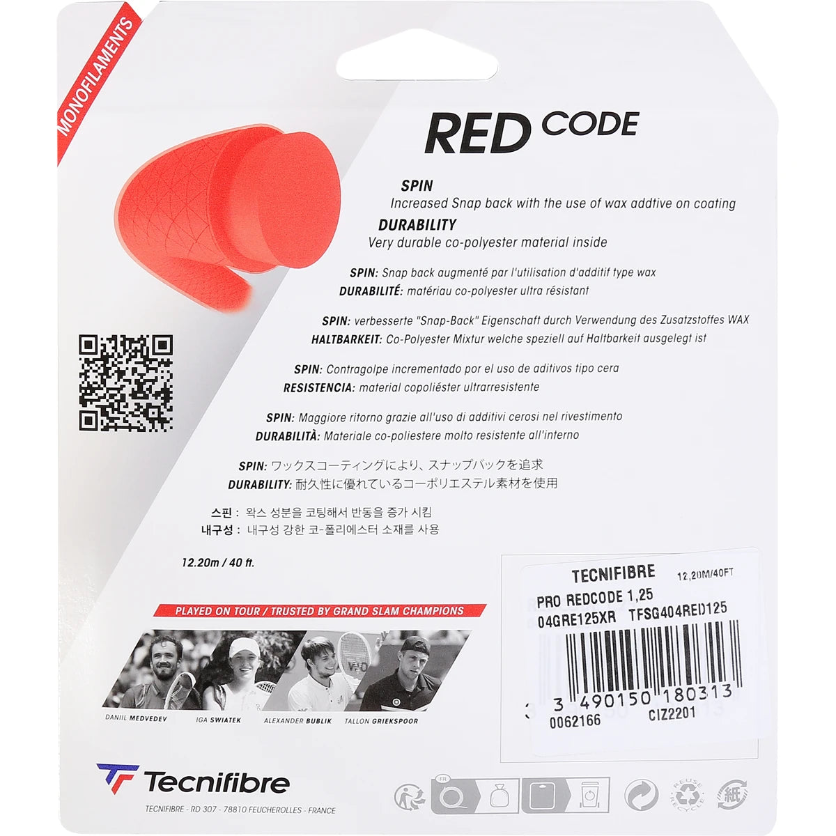 Cordage Tecnifibre Pro Red Code (12 Mètres)