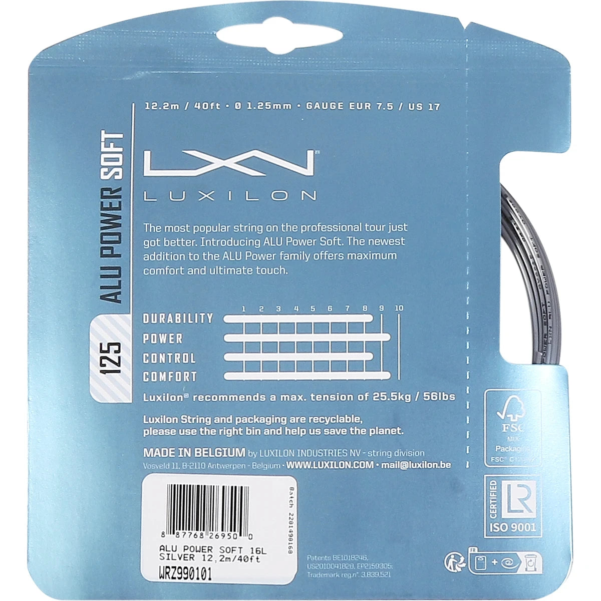 Cordage Luxilon Alu Power Soft (12 Mètres)