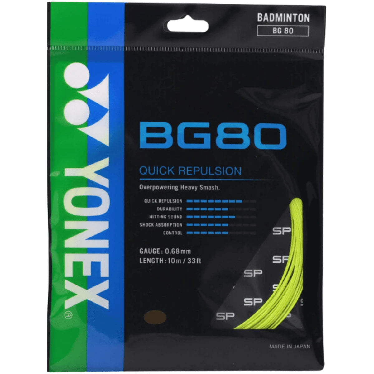 CORDAGE DE BADMINTON YONEX BG80 (GARNITURE - 10M)