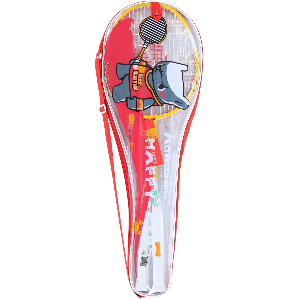 SET MIT 2 BADMINTONSCHLÄGERN KAWASAKI HAPPY KIDS 605 JR