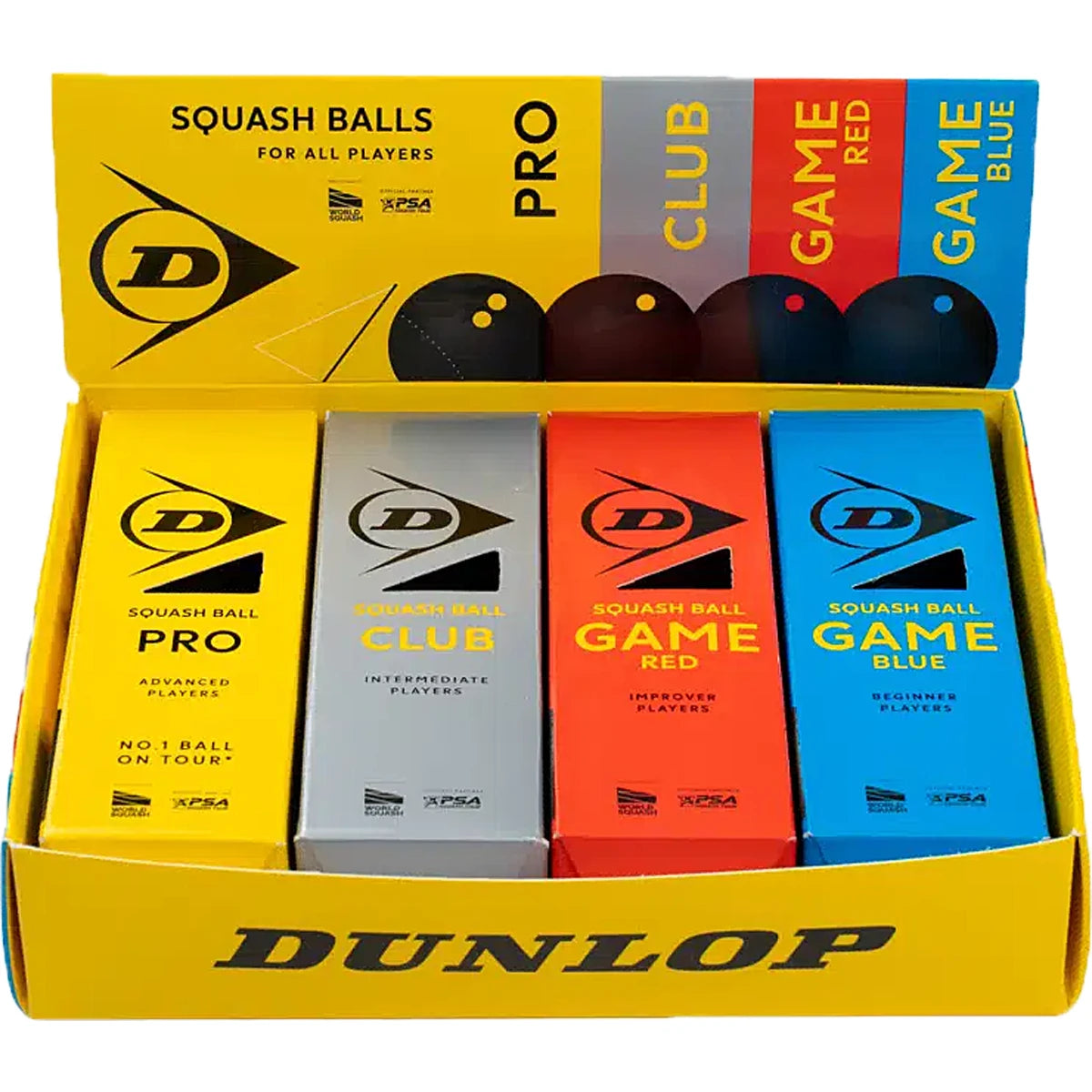 DUNLOP SQUASH BALLS MIXED PACK (x12)