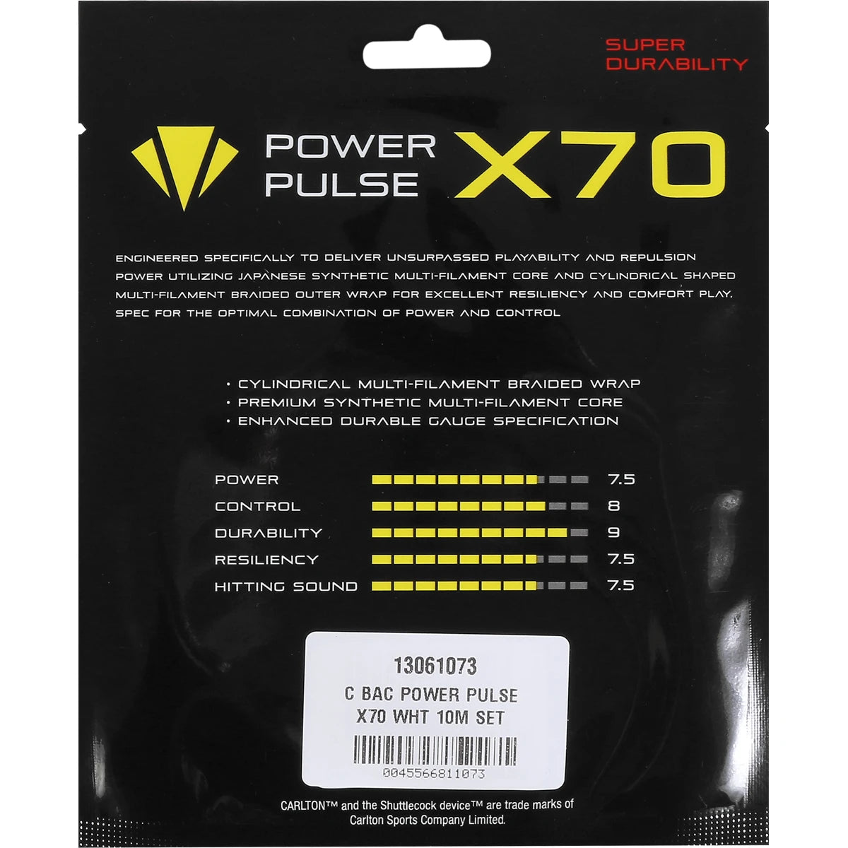 Cordage de Badminton Carlton Powerpulse X 70 (Garniture - 10m)