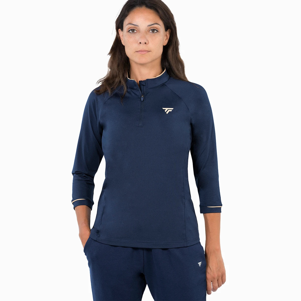TECIFIBRE DAMEN THERMOZIP SWEATSHIRT 3/4 ÄRMEL MARINE