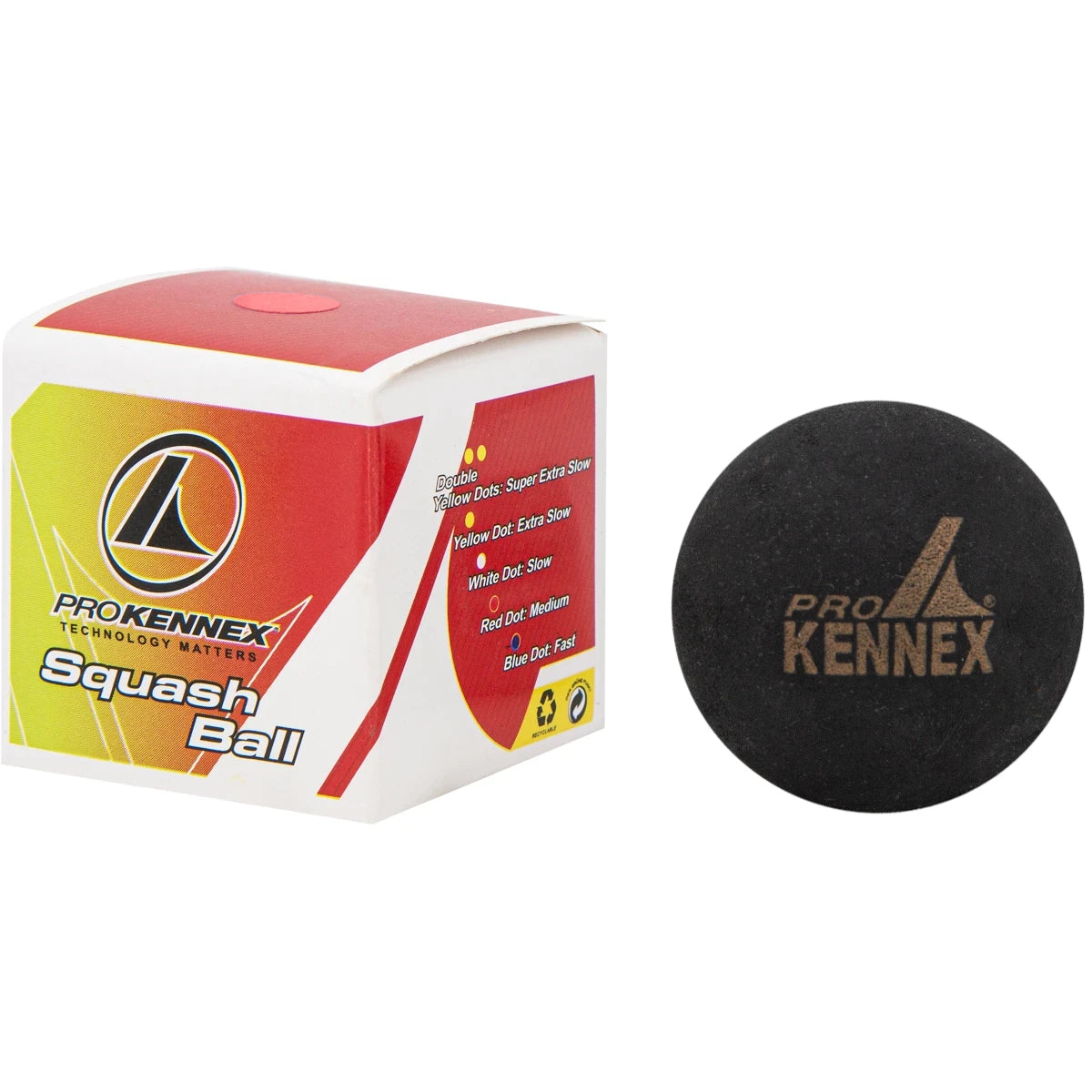 BALLES DE SQUASH PRO KENNEX (SIMPLE POINT ROUGE - X1)