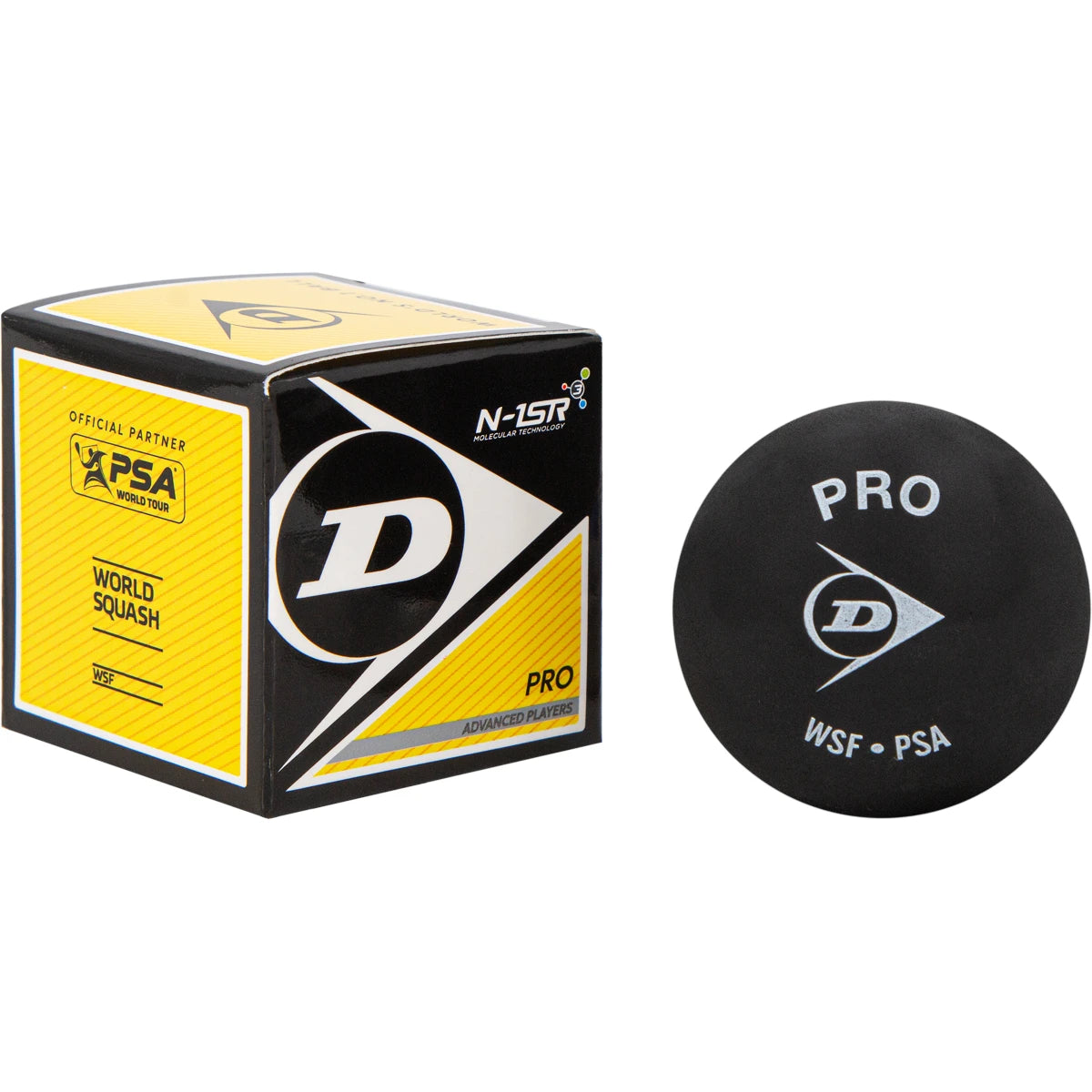 DUNLOP PRO SQUASHBÄLLE (X1 - DOPPEL GELB PUNKT)
