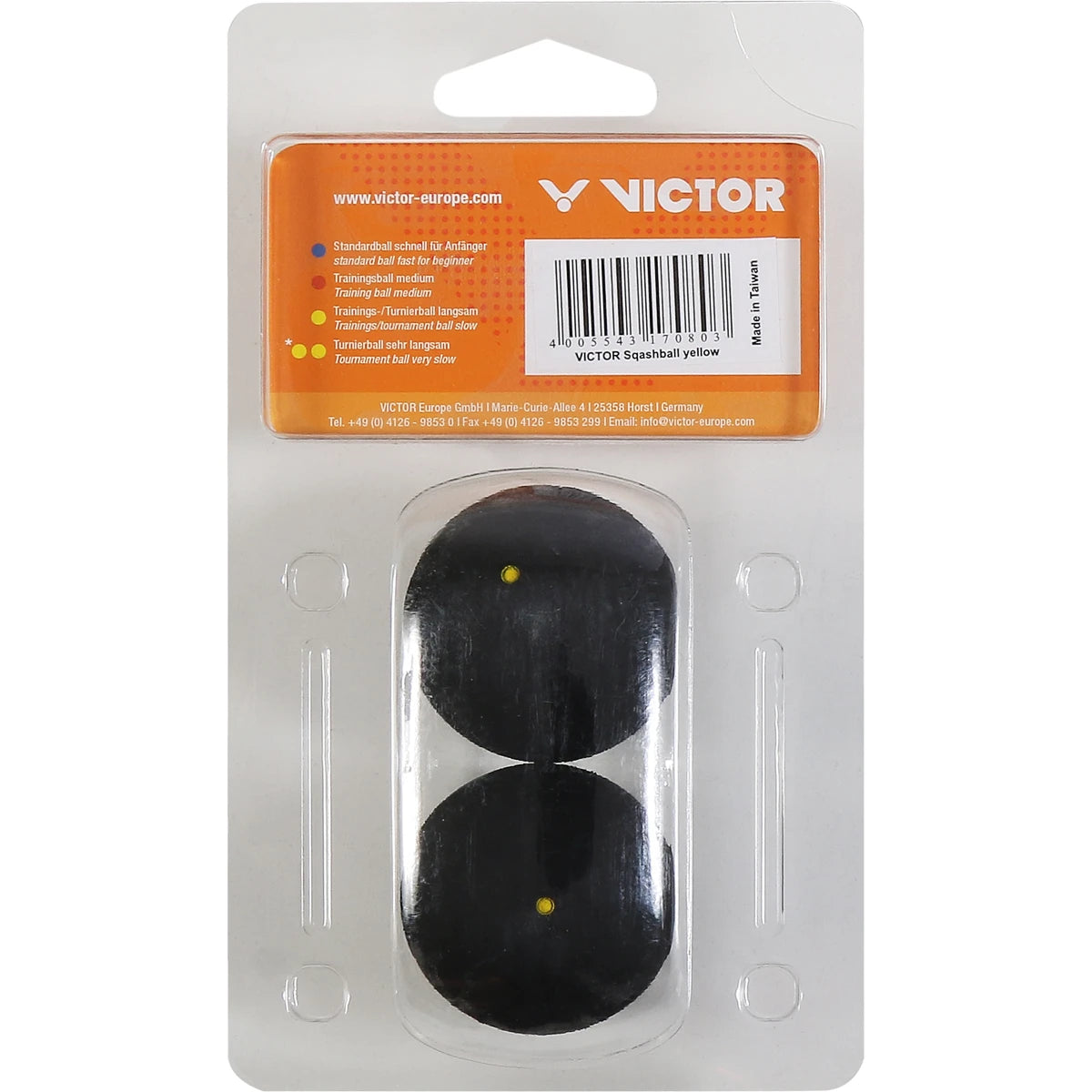 VICTOR SQUASHBÄLLE (EINFACHER BLAUER PUNKT - X2)