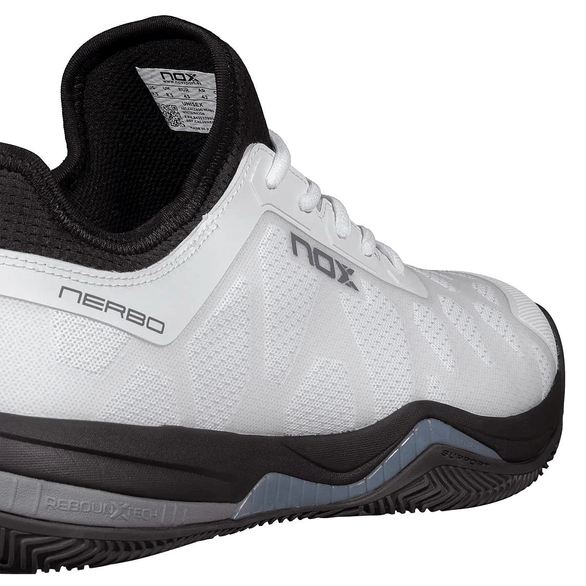 CHAUSSURES NOX PADEL NERBO WHITE/RAVEN