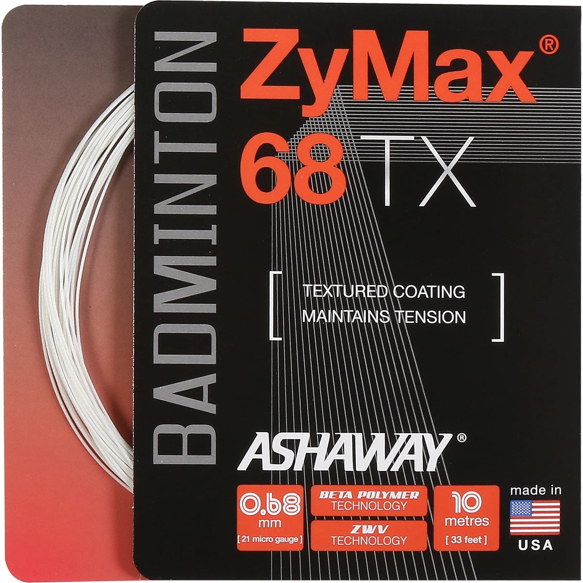 BADMINTON STRING ASHAWAY ZYMAX 68 TX (10 METRES)