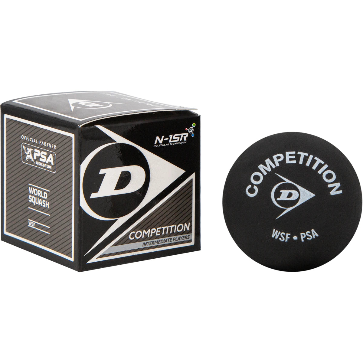 DUNLOP SQUASHBALL WETTKAMPF (EINFACHER GELBER PUNKT - DOSE MIT 12)