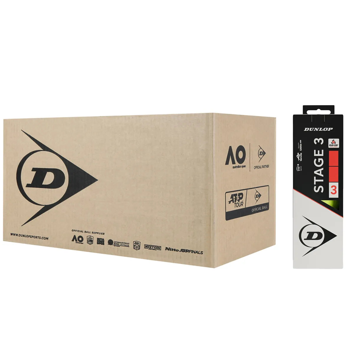 KARTON MIT 24 BEUTELN MIT JE 3 DUNLOP MINI TENNIS BALLEN STUFE 3