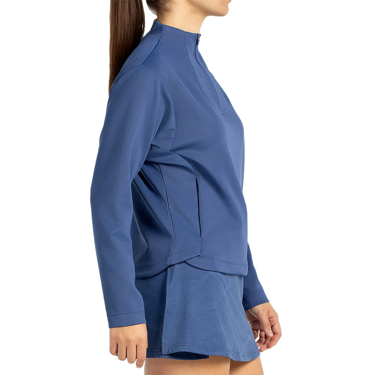 BULLPADEL DAMEN SWEATSHIRT PURECOLOR CULLE 1/2 REISSVERSCHLUSS