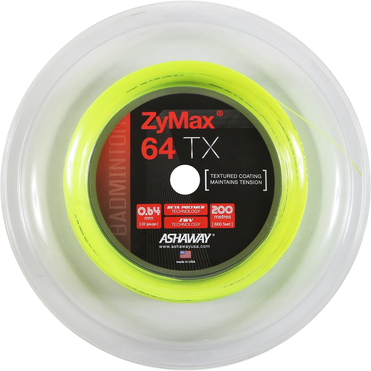 BOBINE BADMINTON ASHAWAY ZYMAX 64 TX (200 METRES)
