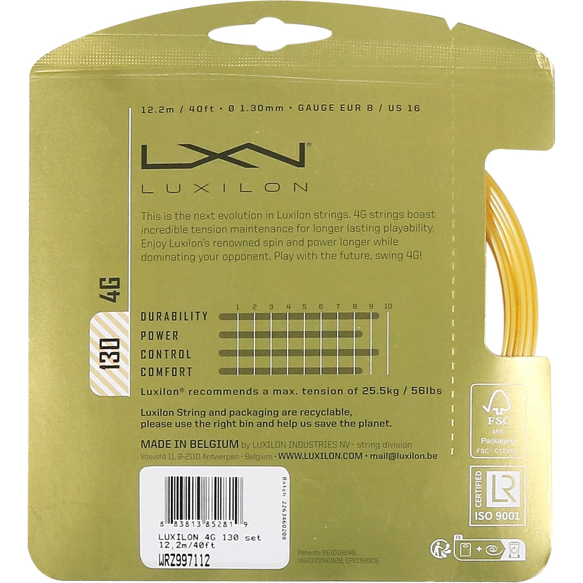 Cordage Luxilon 4G (12.20 Mètres)