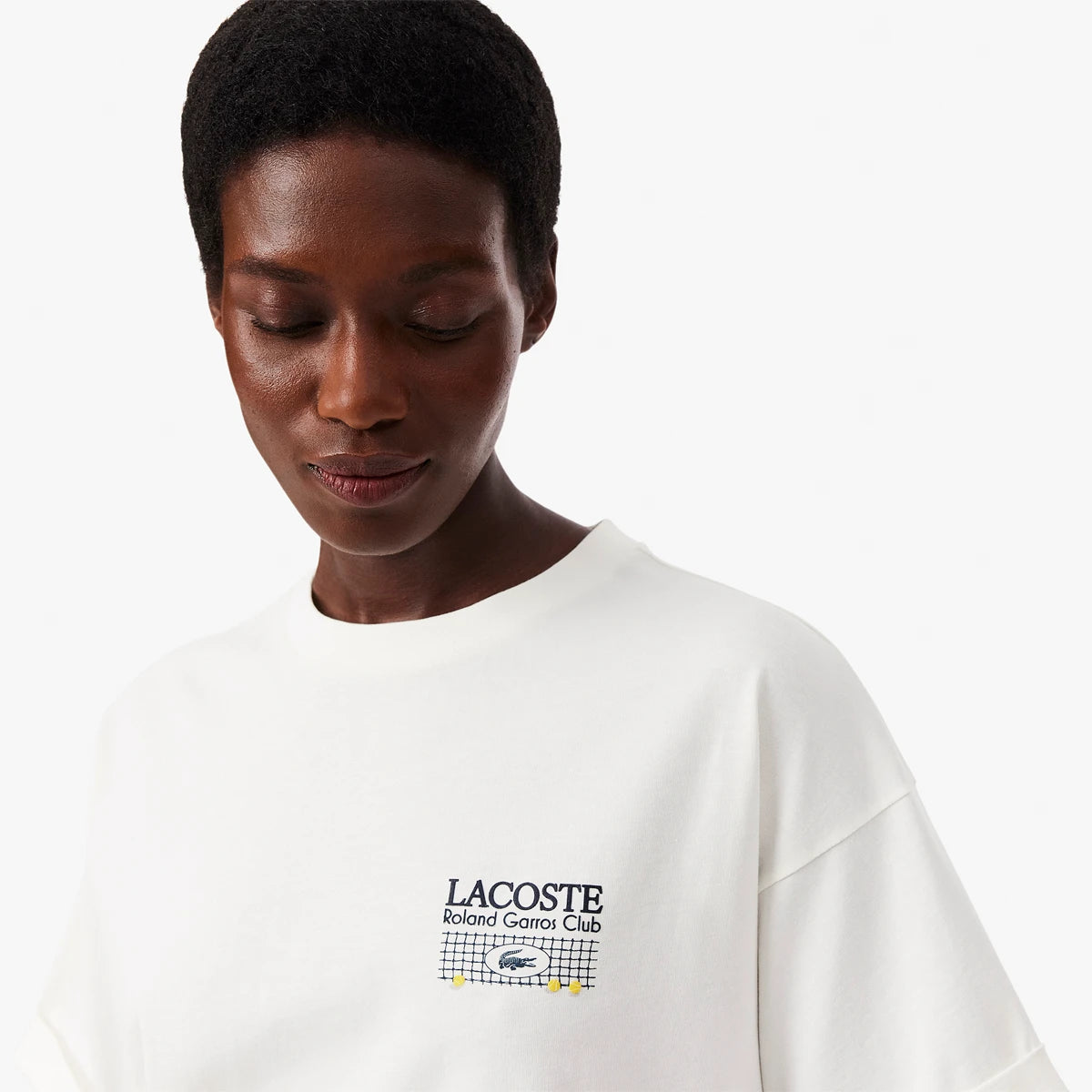 T-SHIRT LACOSTE FEMME ROLAND GARROS GRAPHIQUE