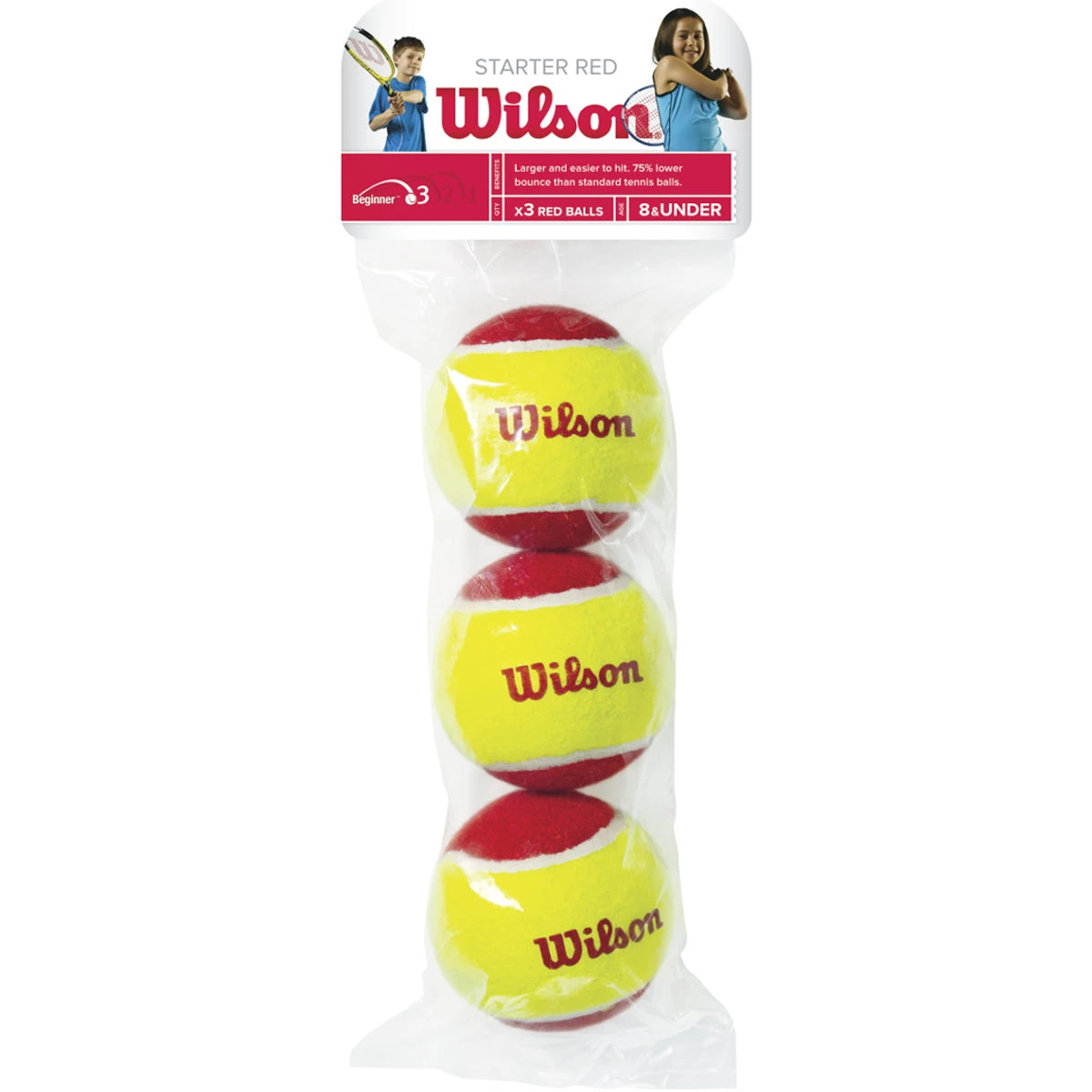 SACHET DE 3 BALLES WILSON STARTER RED