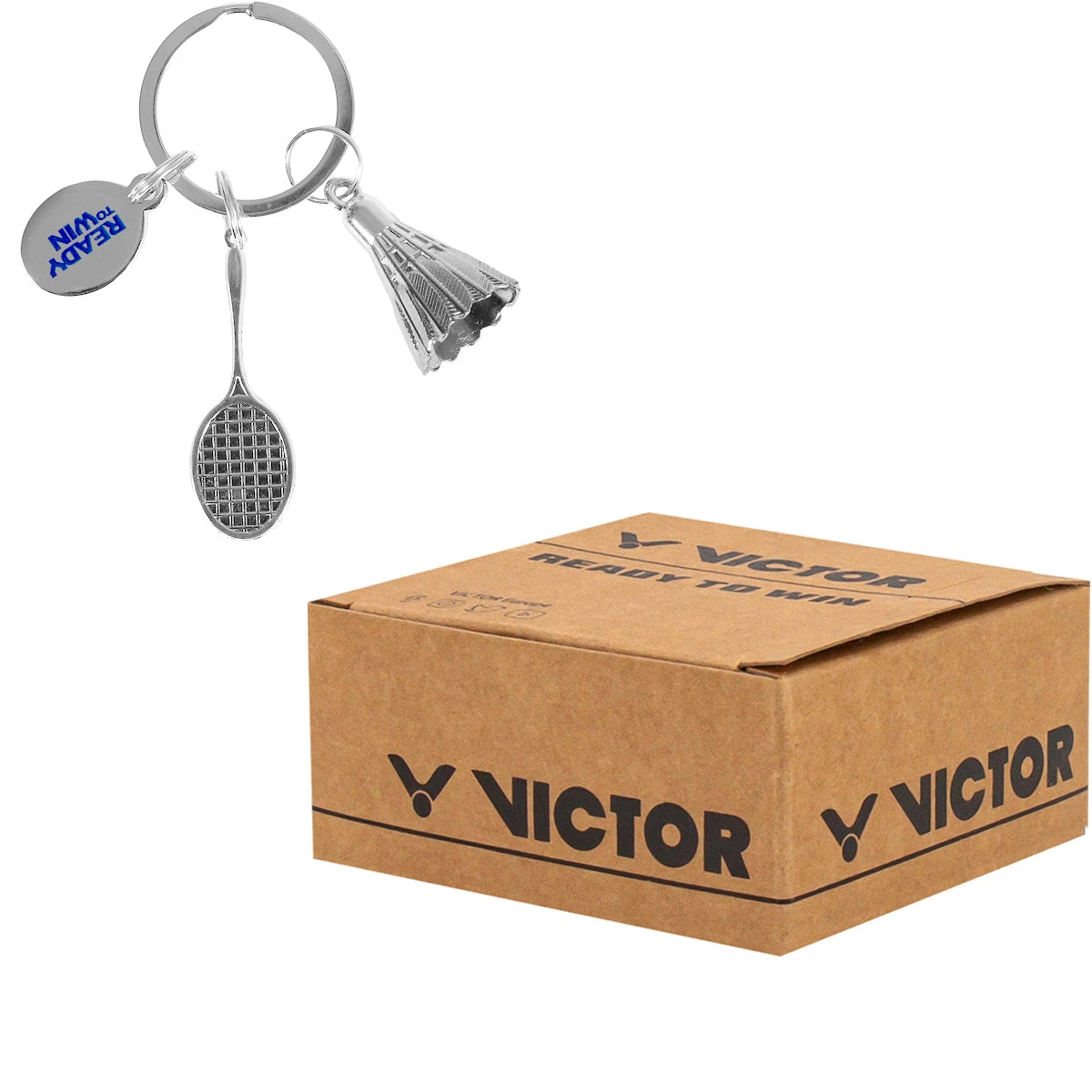PORTE CLE RAQUETTES ET VOLANTS VICTOR (BOX DE 10 PIECES)