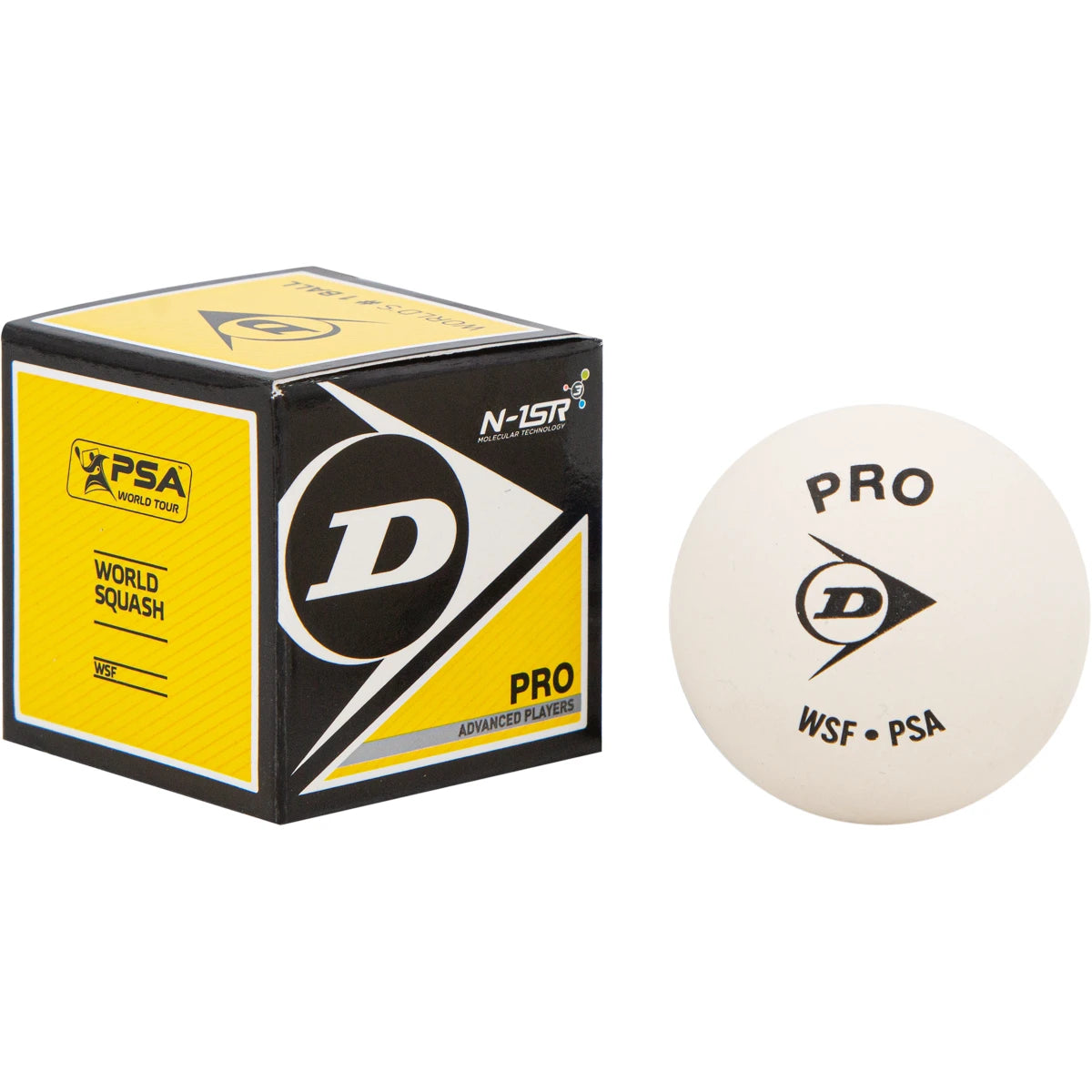 BALLES SQUASH DUNLOP PRO (X1 - SIMPLE POINT JAUNE)
