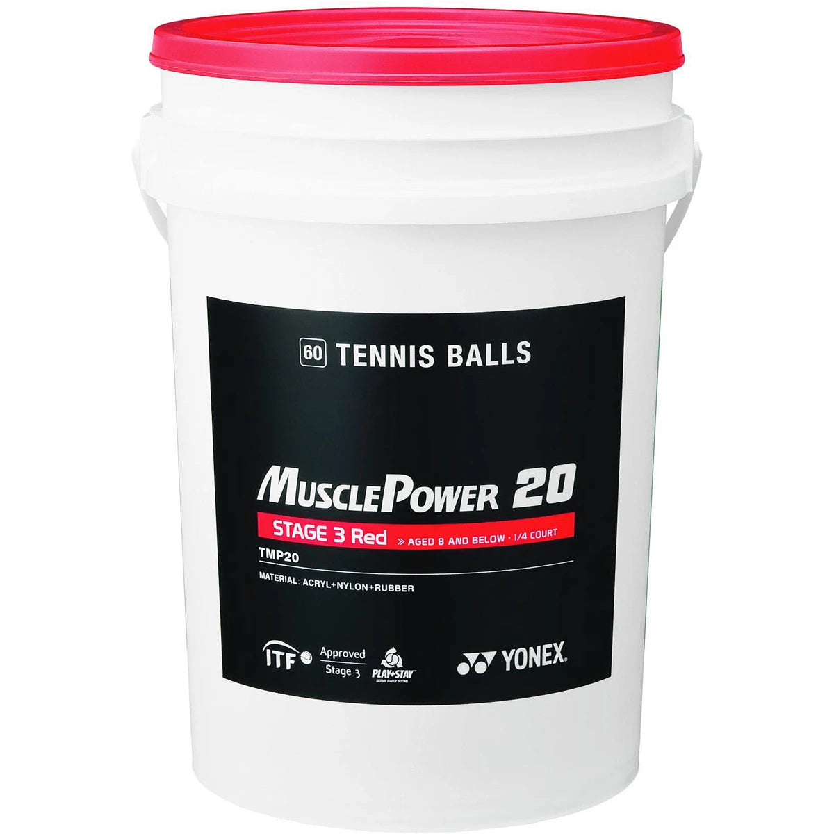 BARIL DE 60 BALLES YONEX TMP-20 ROUGES