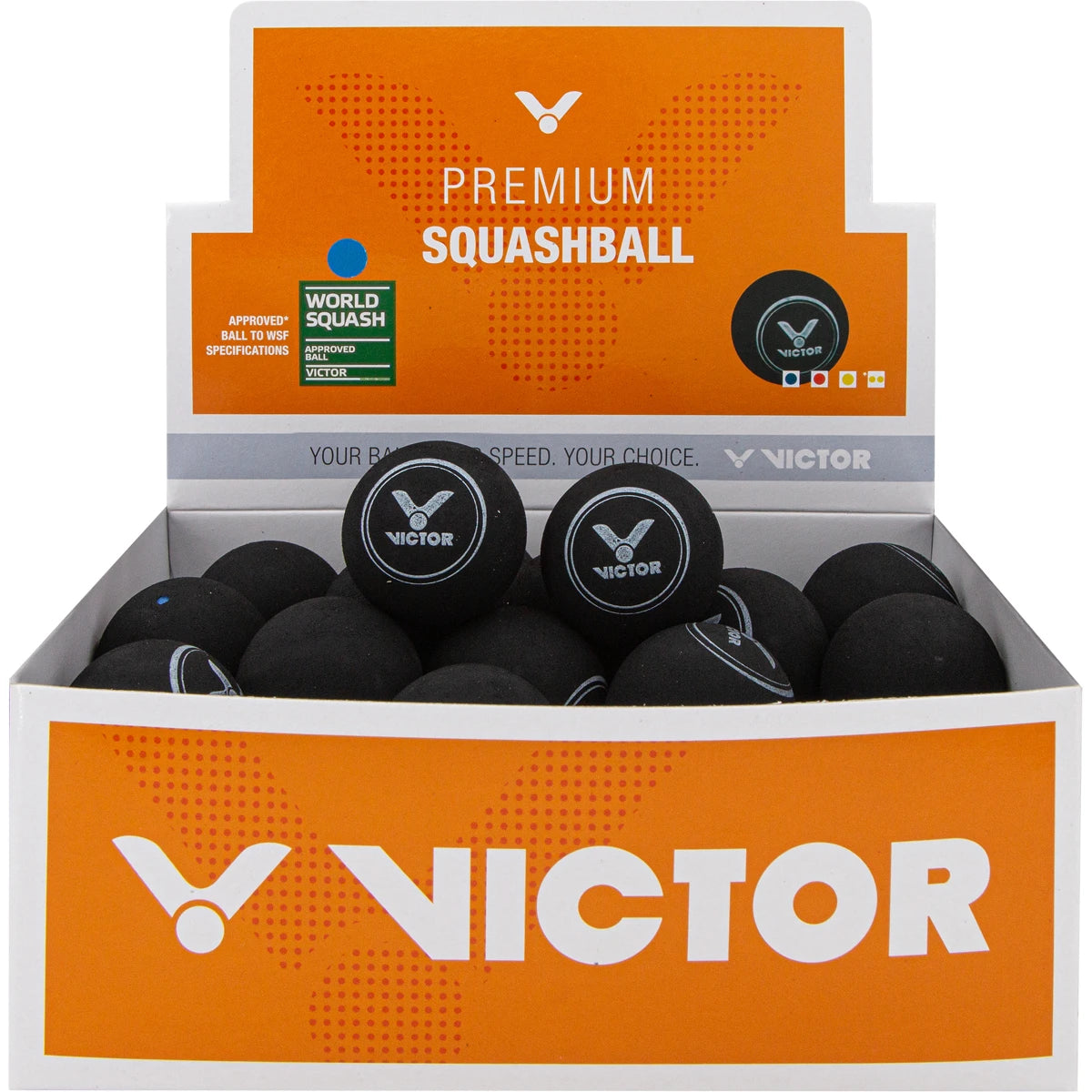 BALLES DE SQUASH VICTOR (SIMPLE POINT BLEU - X36)