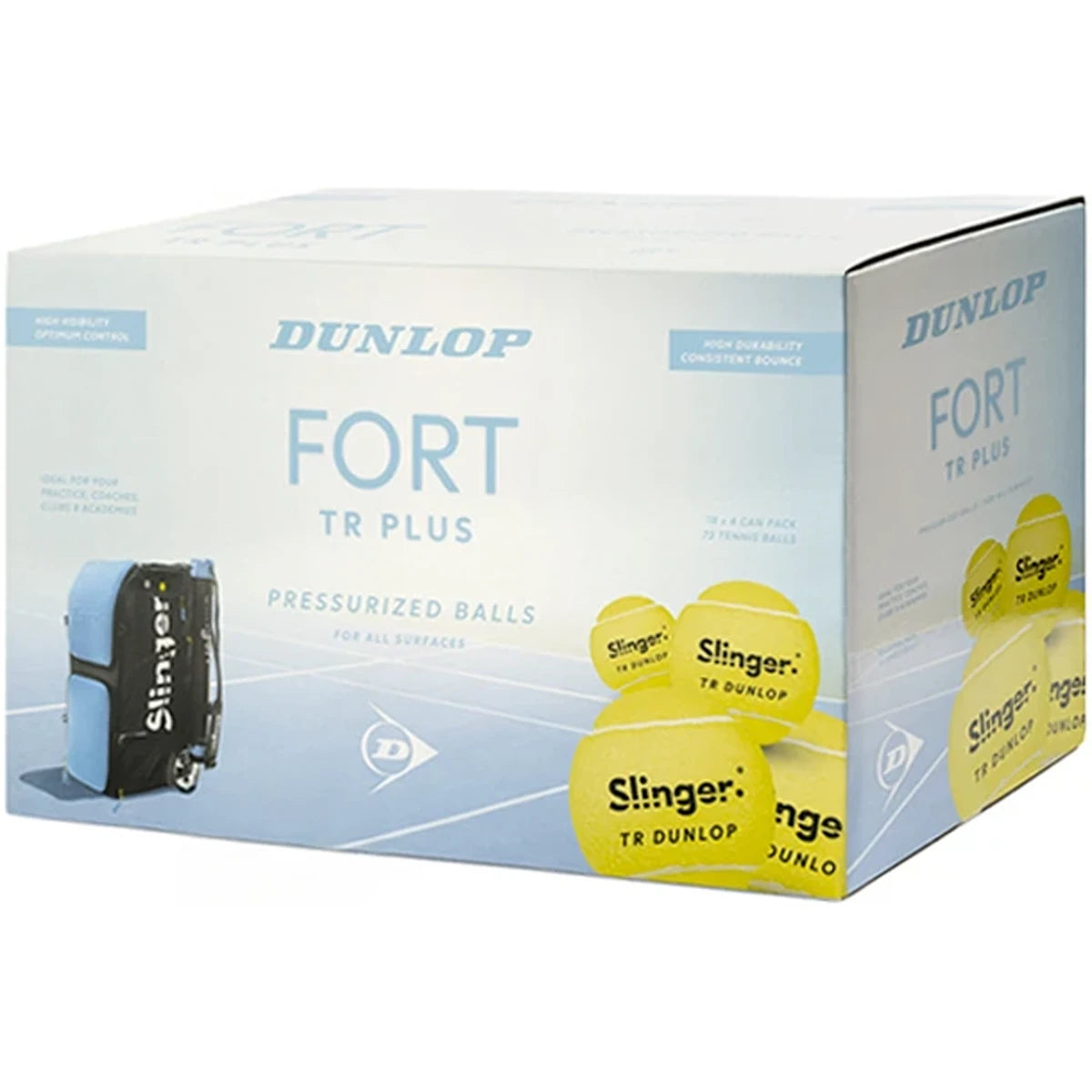 1 CARTON DE 72 BALLES SLINGER - DUNLOP FORT TR PLUS