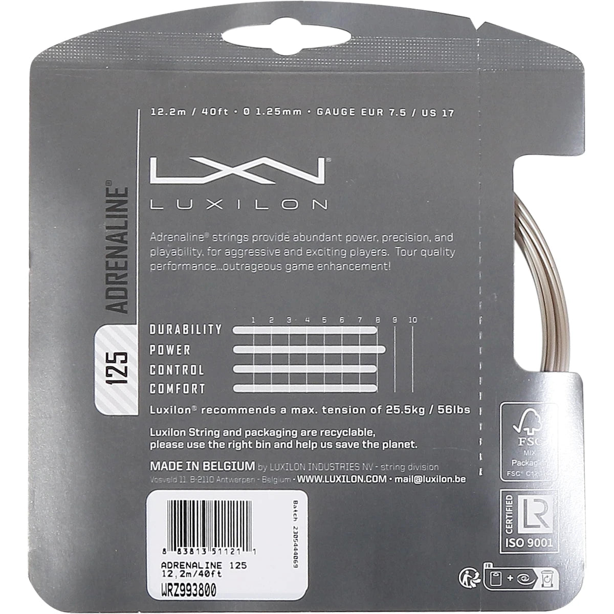 Cordage Luxilon Adrenaline (12 Mètres)