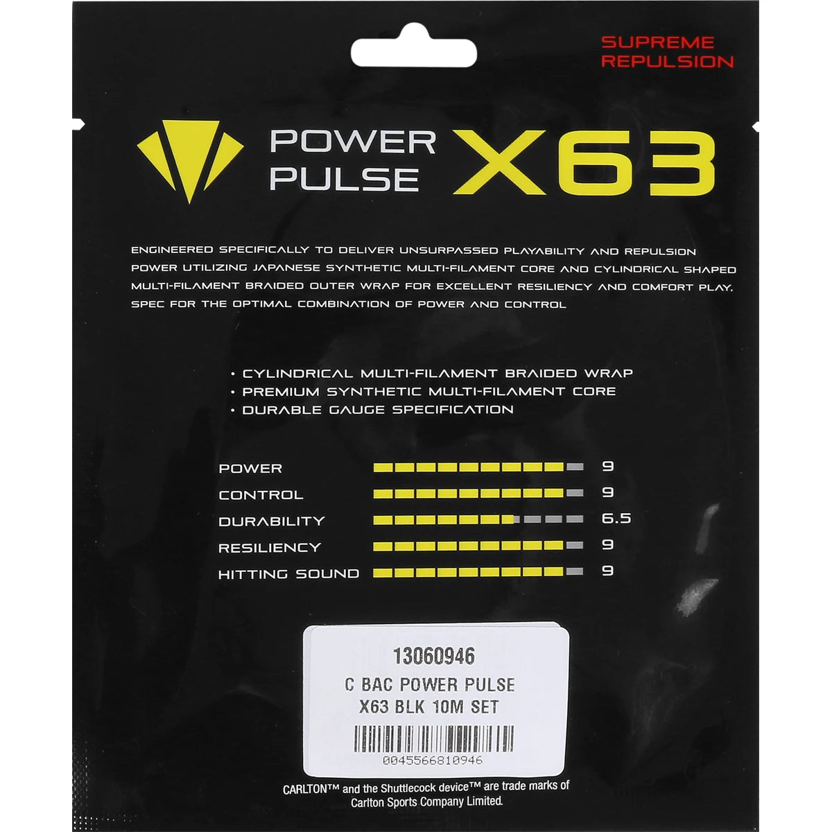 Badminton String Carlton Powerpulse X 63 (Set - 10M)