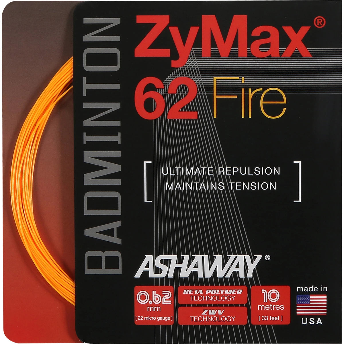 CORDAGE BADMINTON ASHAWAY ZYMAX 62 FIRE (10 METRES)