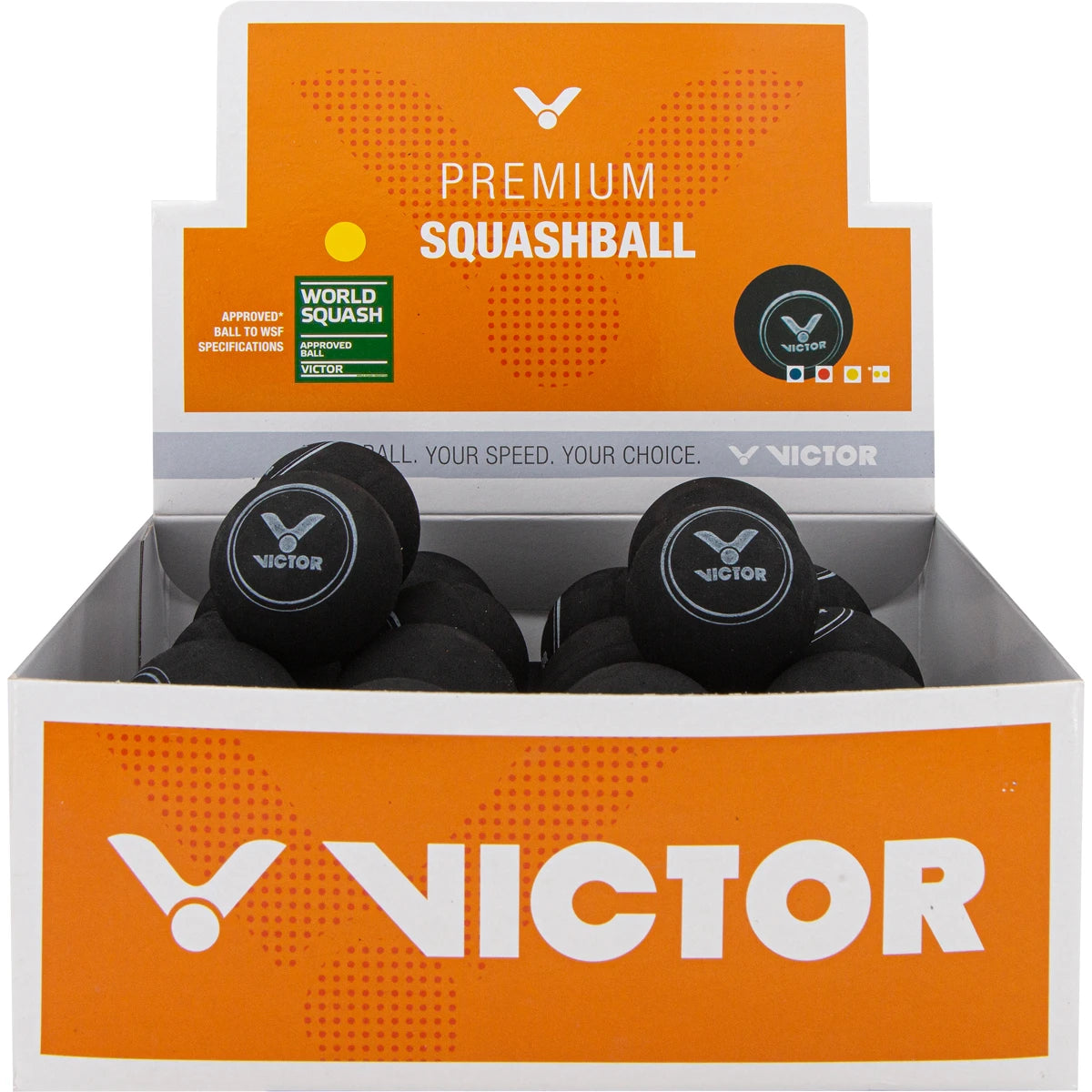 BALLES DE SQUASH VICTOR (SIMLE POINT JAUNE - X36)