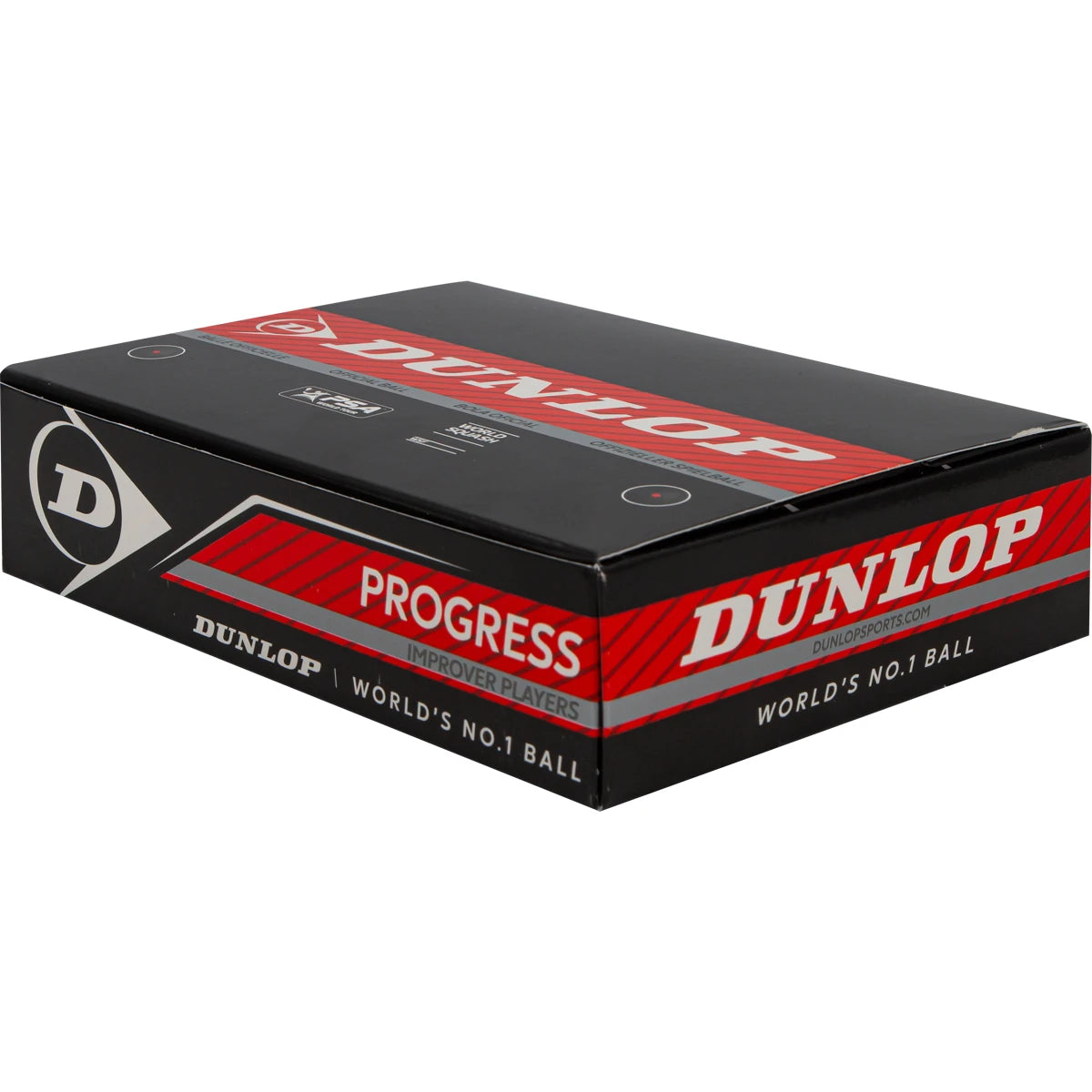 BALLE DE SQUASH DUNLOP MAX PROGRESS (SIMPLE POINT ROUGE - BOITE DE 12)