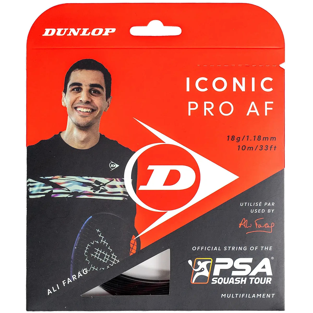 Cordage Squash Dunlop Iconic Pro Af 18G (10 Mètres)
