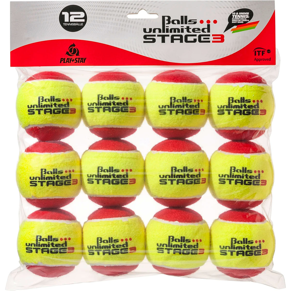 BEUTEL MIT 12 BÄLLEN STUFE 3 UNLIMITED GELB/ROT