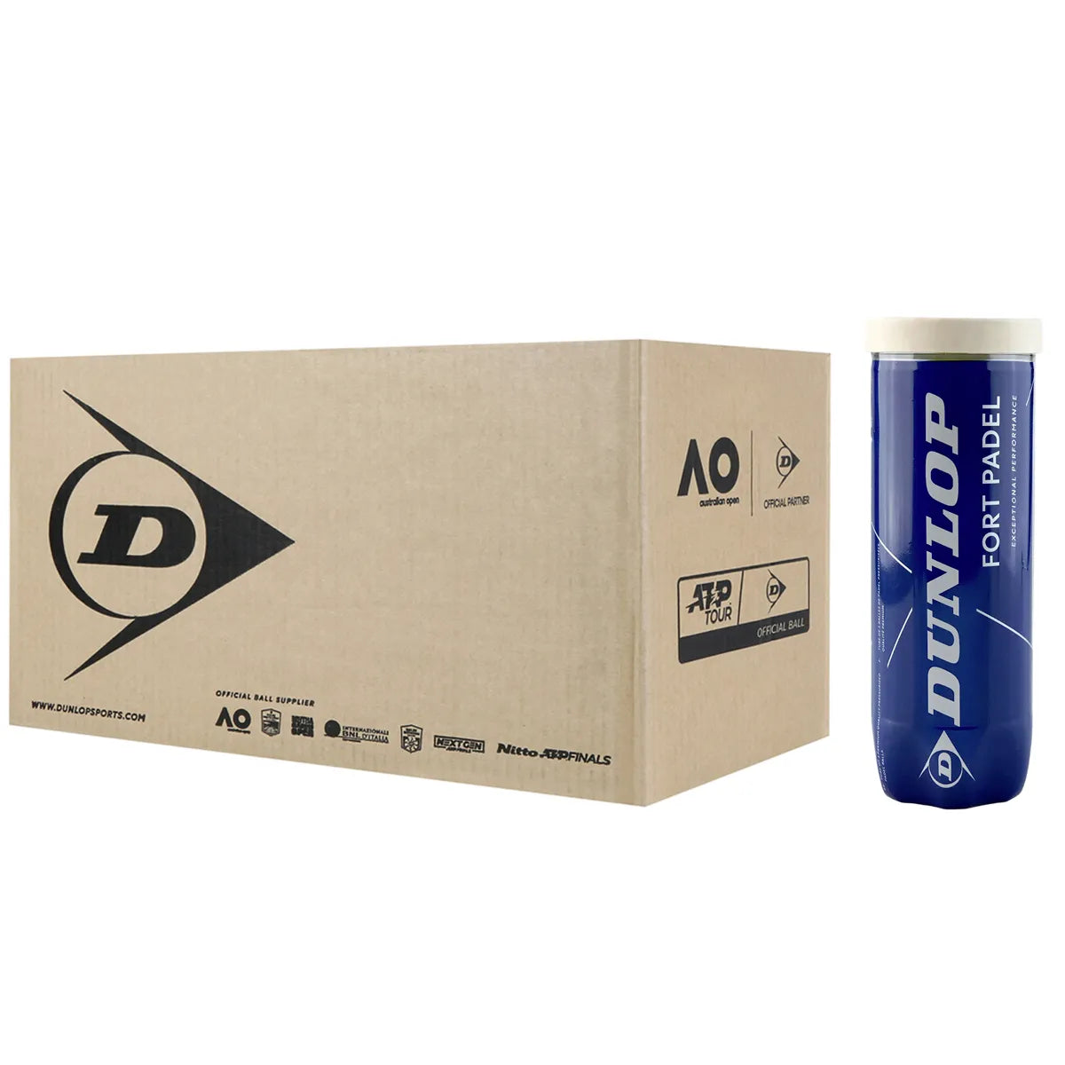 BOX OF 24 TUBES OF 3 DUNLOP FORT PADEL BALLS