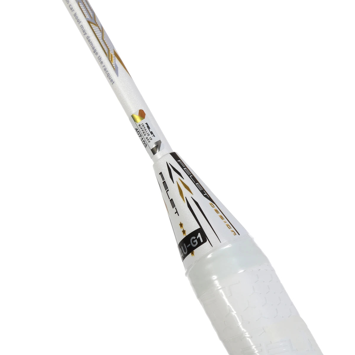 RAQUETTE DE BADMINTON FELET SPORT FORCE WHITE-GOLD (CORDEE)