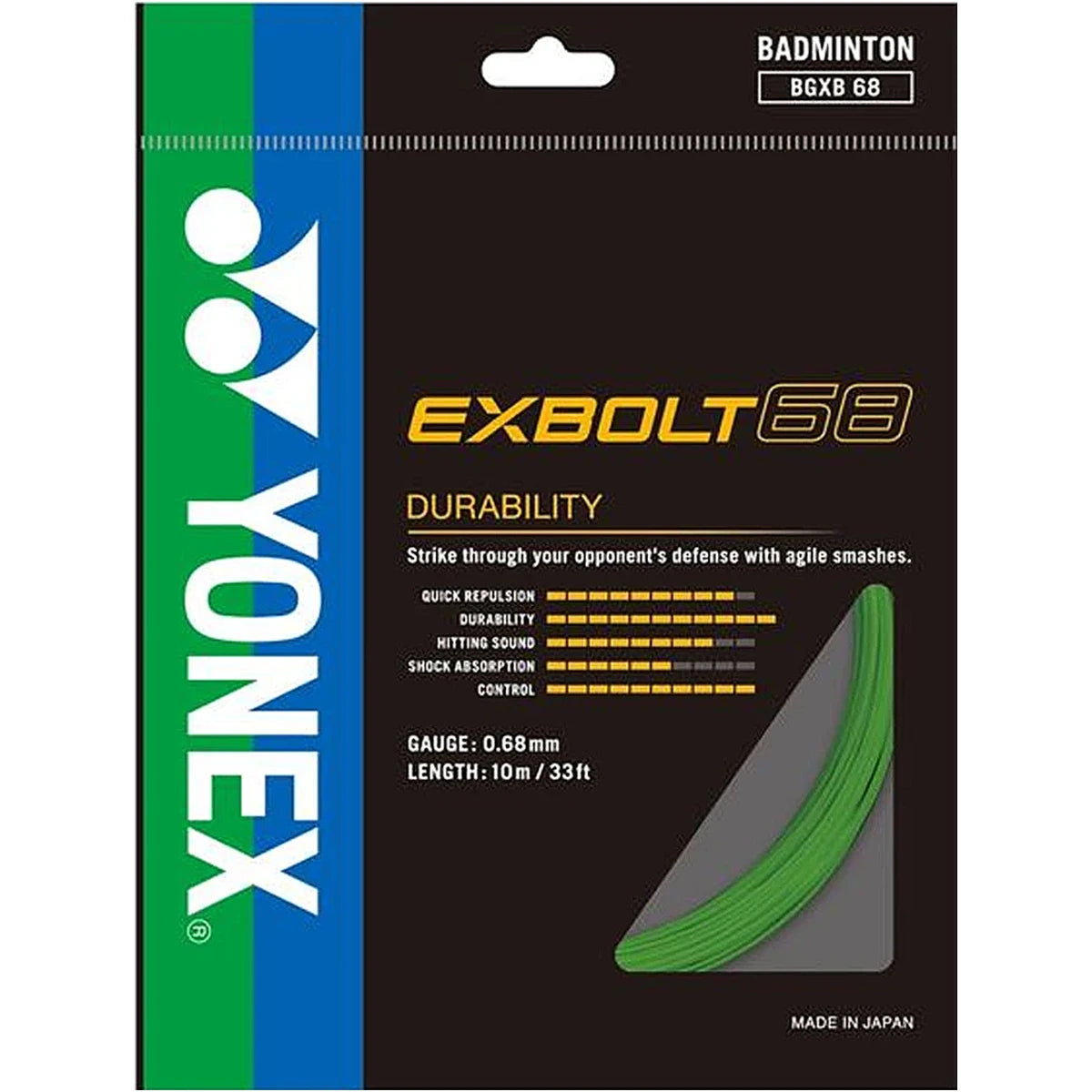 CORDAGE DE BADMINTON YONEX EXBOLT 68 (GARNITURE- 10M)