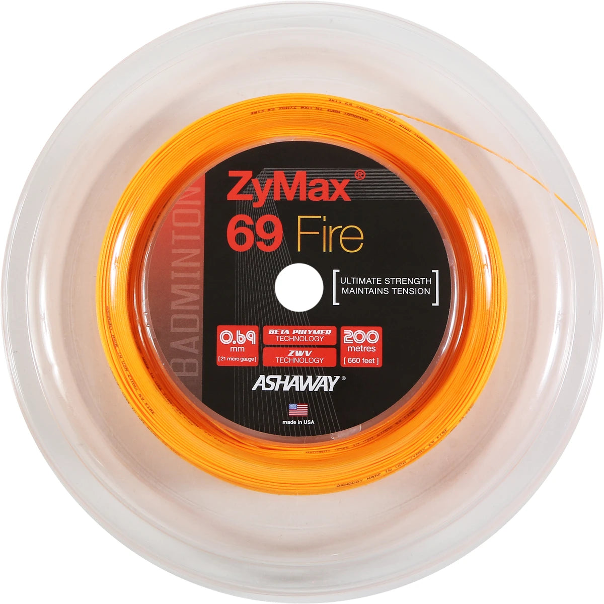 BOBINE BADMINTON ASHAWAY ZYMAX 69 FIRE (200 METRES)