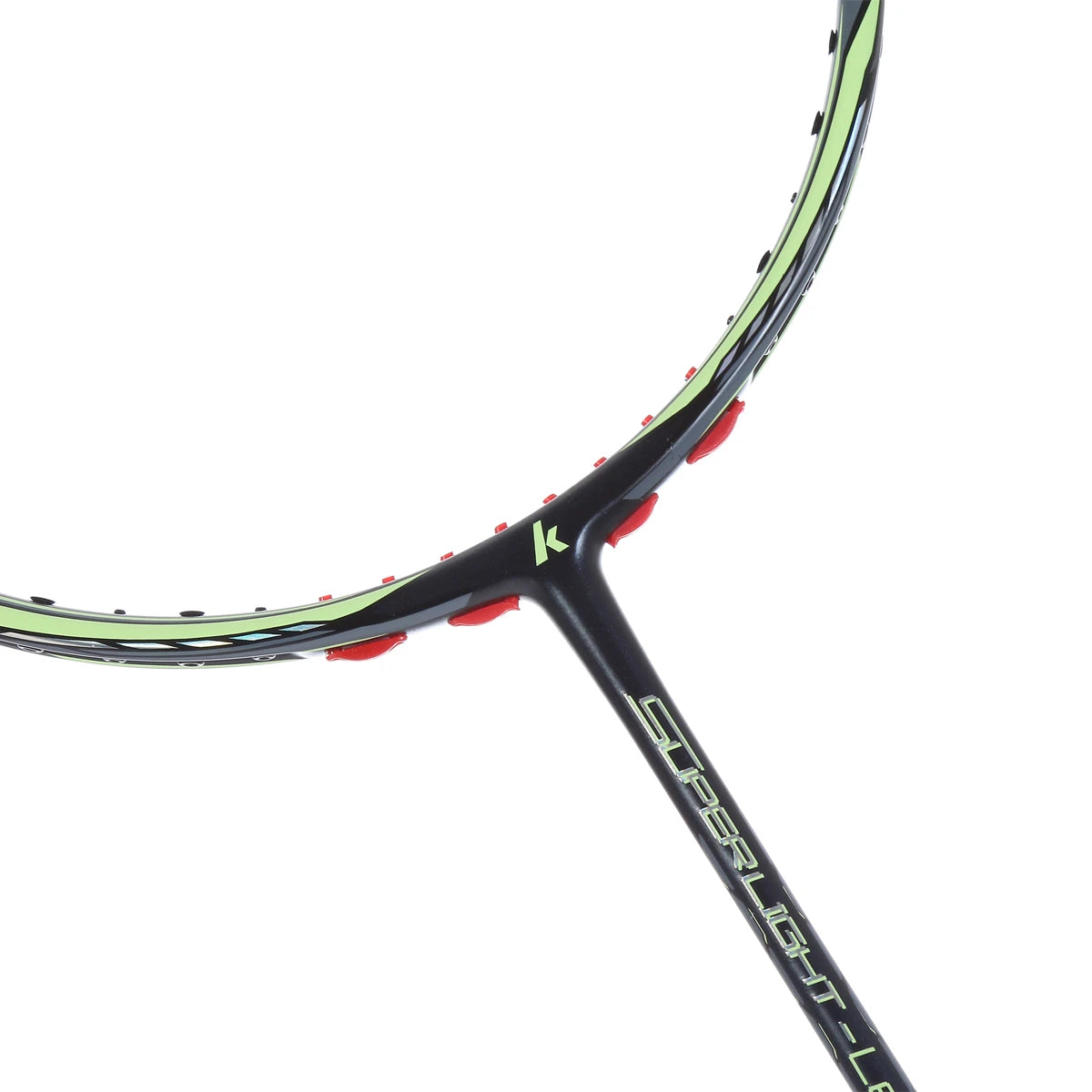 BADMINTONSCHLÄGER KAWASAKI SUPER LIGHT L6 SCHWARZ GRÜN (OHNE BESAITUNG)