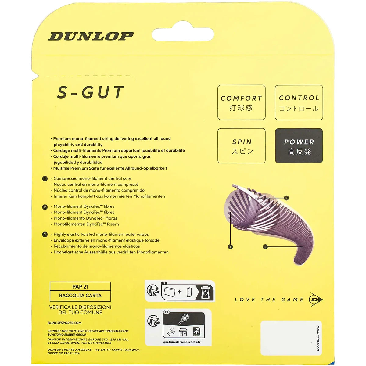 CORDAGE DUNLOP ATP S-GUT (12 METRES)