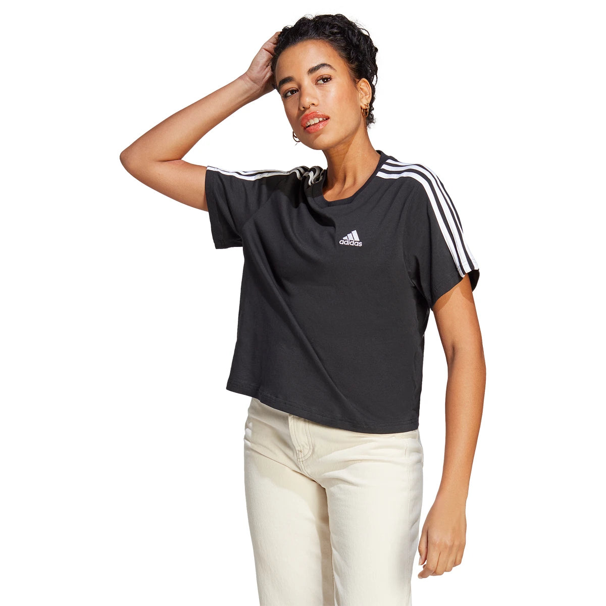ADIDAS DAMEN T-SHIRT 3-STREIFEN CROP TOP