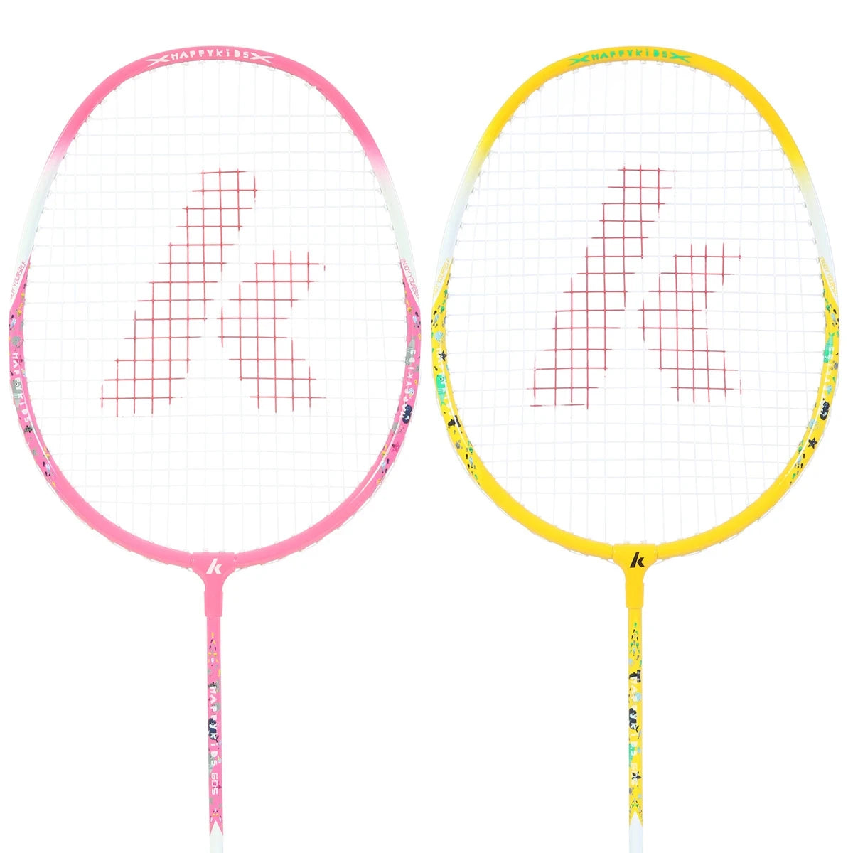 SET MIT 2 BADMINTONSCHLÄGERN KAWASAKI HAPPY KIDS 605 JR