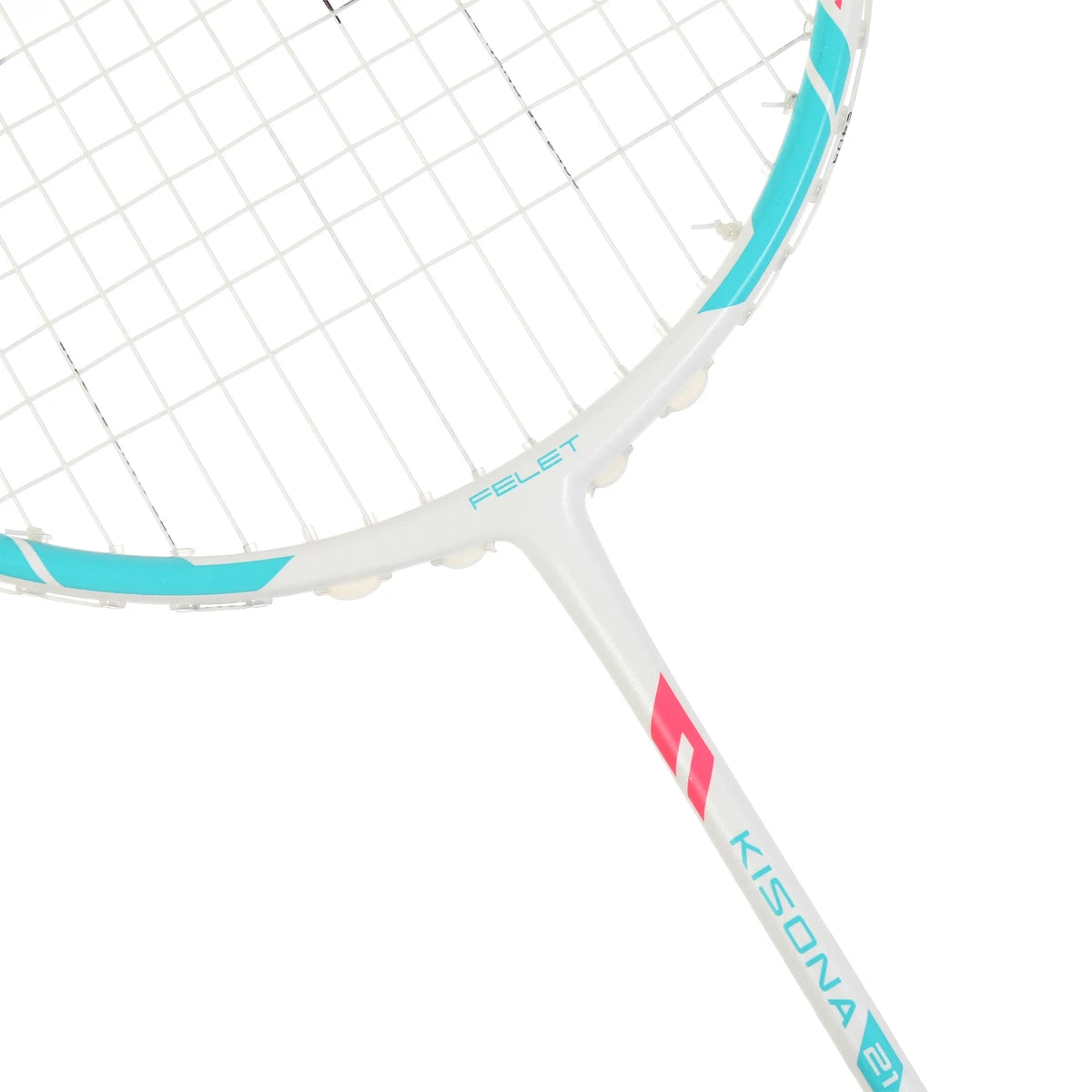 BADMINTONSCHLÄGER FELET KISONA 21 WEIß/PINK (BESAITET)