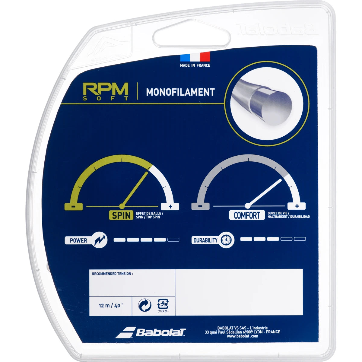 CORDAGE BABOLAT RPM SOFT (12 METRES)