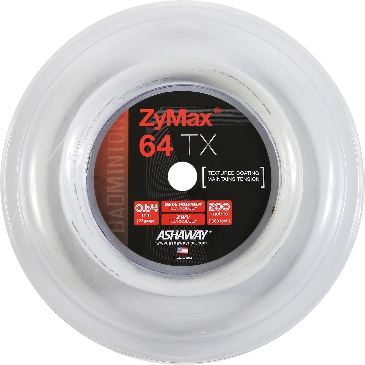 ASHWAY ZYMAX 64 TX BADMINTON-SCHNURRING (200 METER)