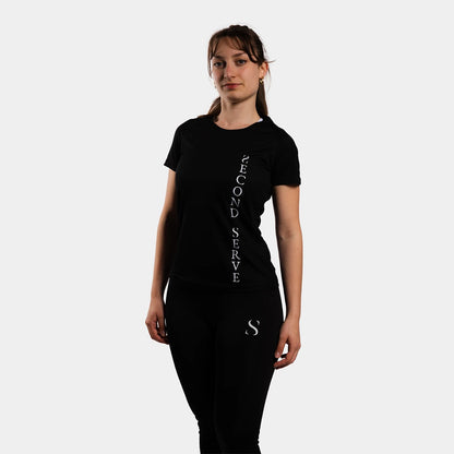 DAMEN T-SHIRT SECOND SERVE OPEN COURT
