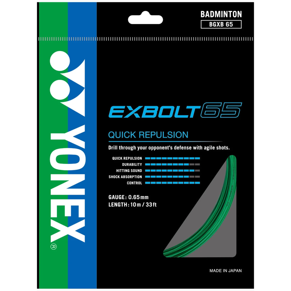CORDAGE DE BADMINTON YONEX EXBOLT 65 (GARNITURE - 10M)