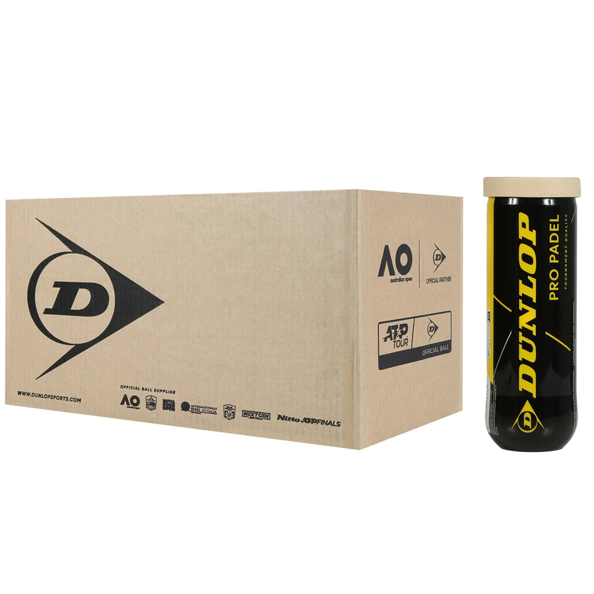 BOX OF 24 TUBES OF 3 DUNLOP PRO PADEL BALLS