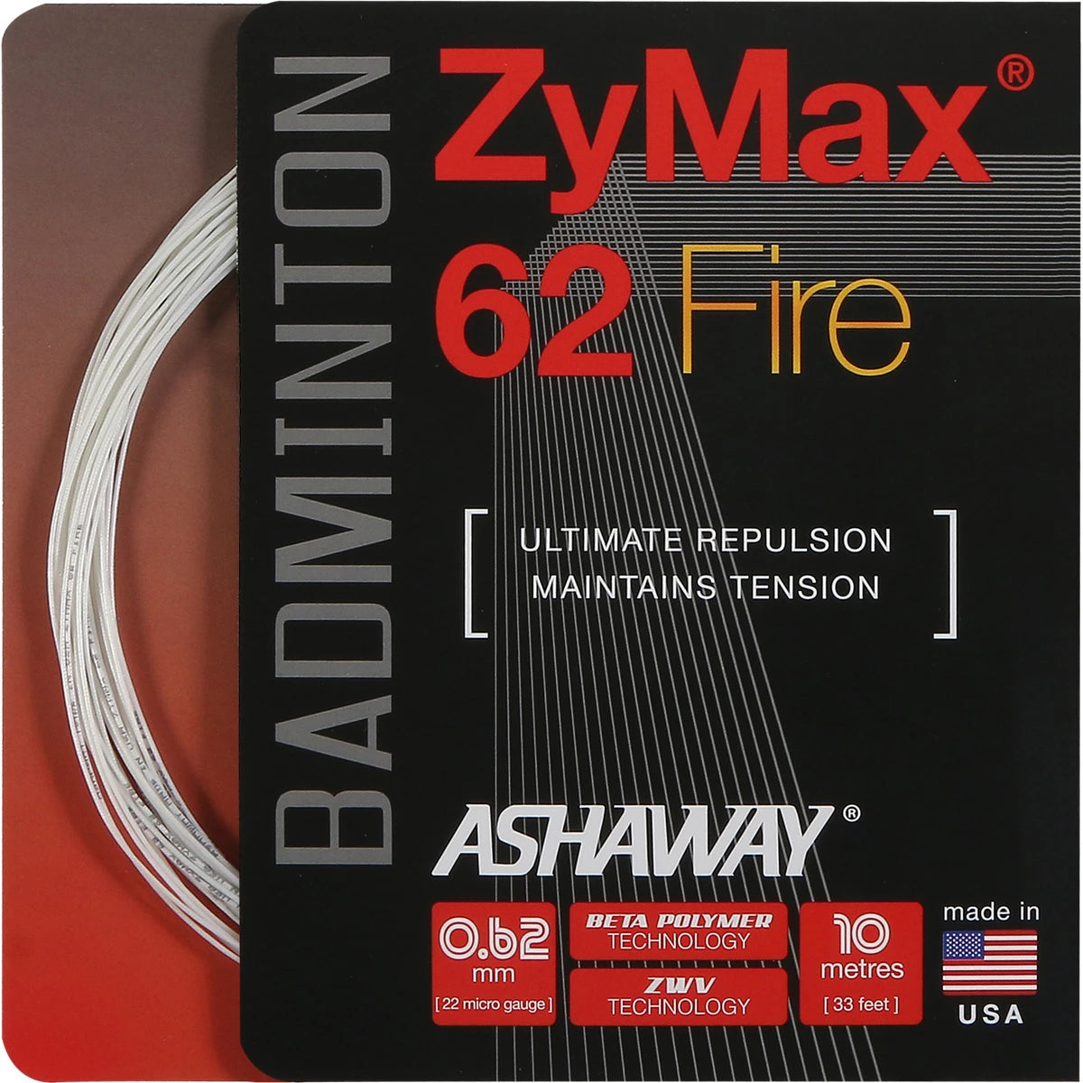 CORDAGE BADMINTON ASHAWAY ZYMAX 62 FIRE (10 METRES)
