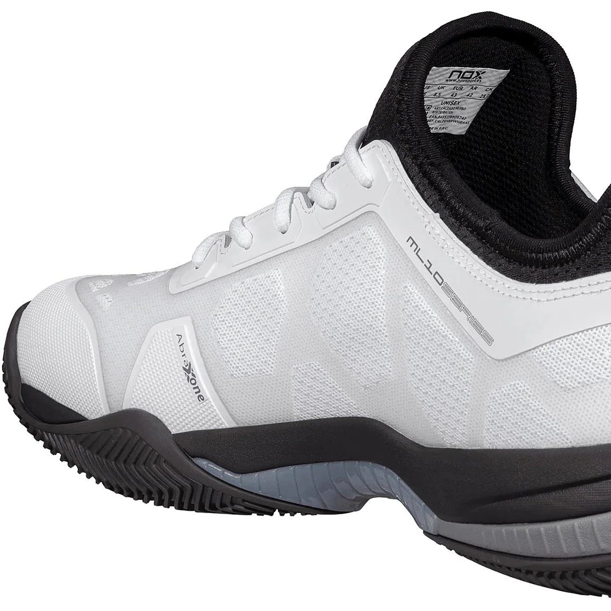 CHAUSSURES NOX PADEL NERBO WHITE/RAVEN