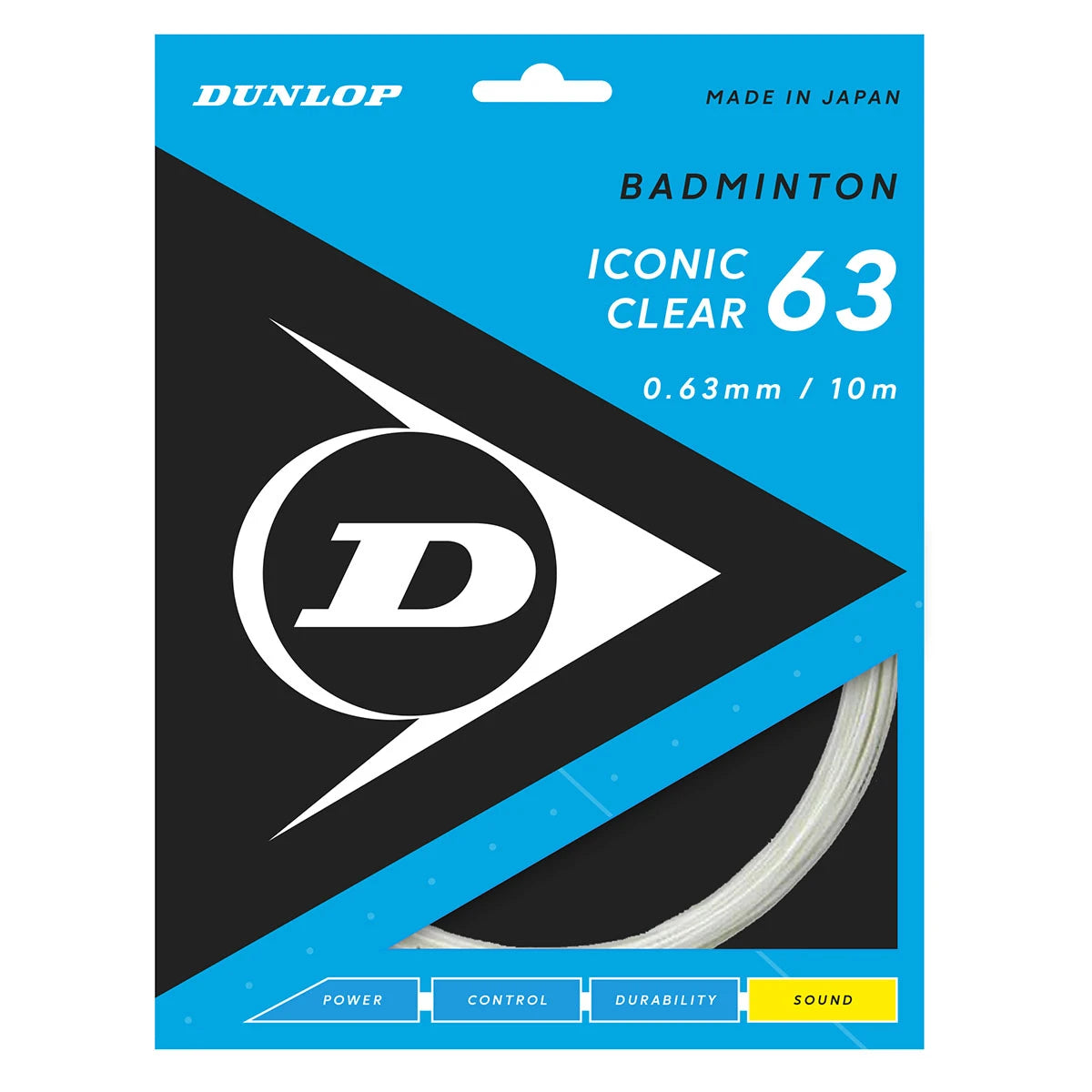 CORDAGE BADMINTON DUNLOP ICONIC CLEAR 63 (10 METRES)